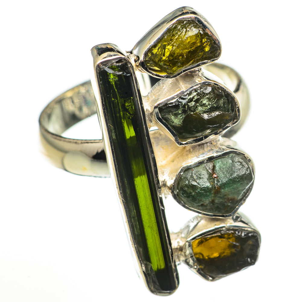 Green Tourmaline Rings handcrafted by Anasilvercos - RING71038