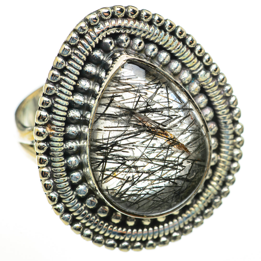 Tourmalinated Quartz Rings handcrafted by Anasilvercos - RING71103