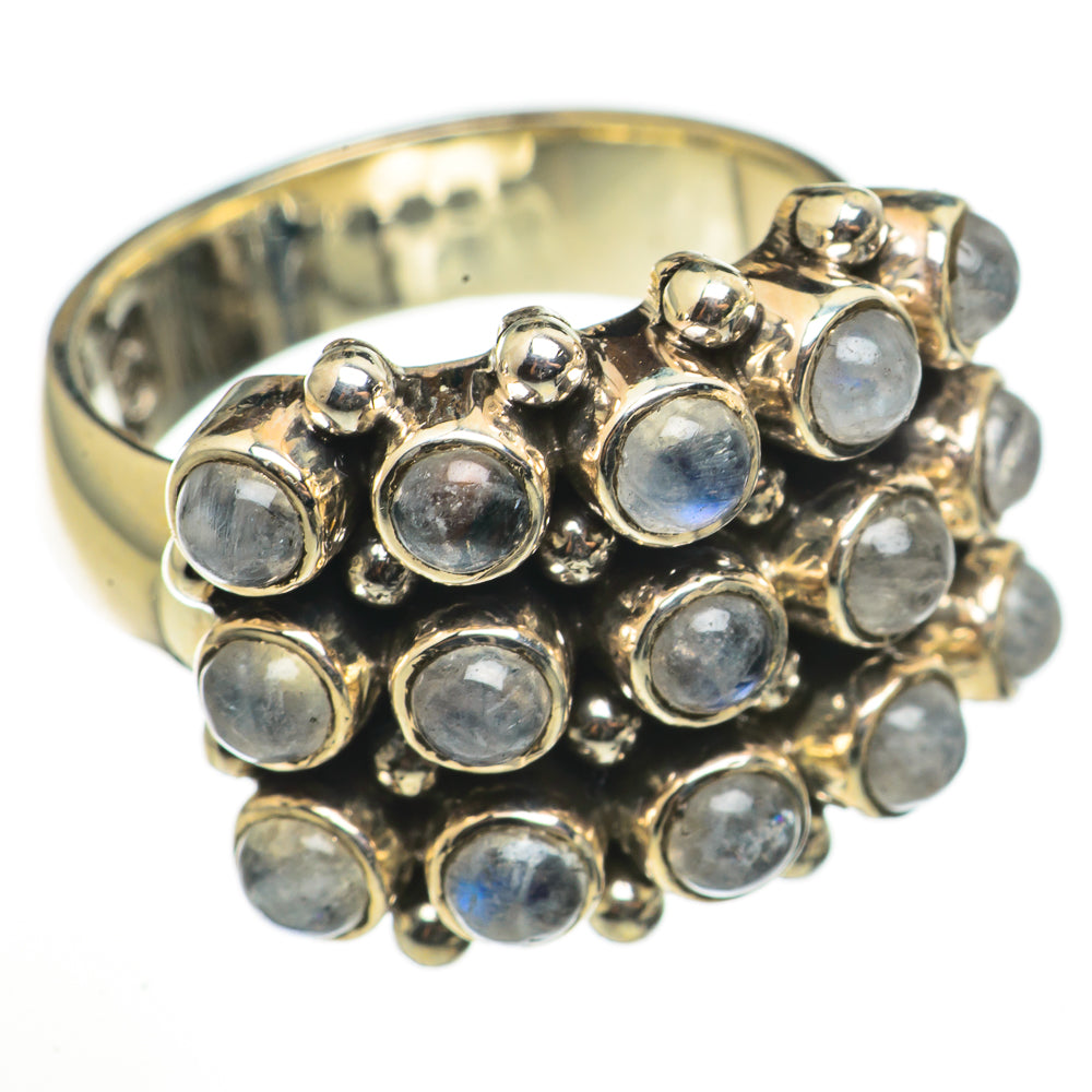 Rainbow Moonstone Rings handcrafted by Anasilvercos - RING71109