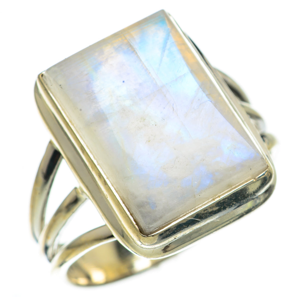 Rainbow Moonstone Rings handcrafted by Anasilvercos - RING71110