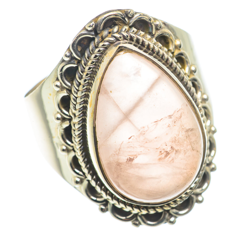Rose Quartz Rings handcrafted by Anasilvercos - RING71133
