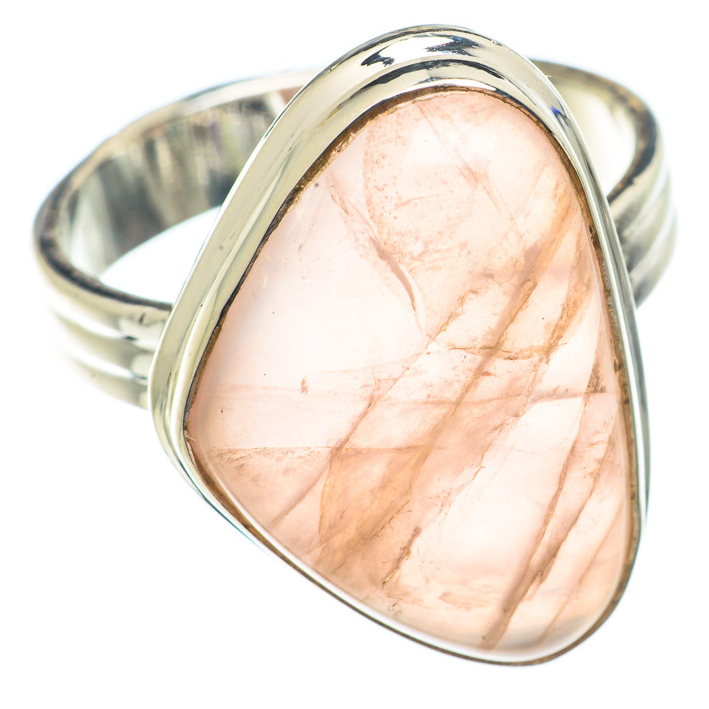 Rose Quartz Rings handcrafted by Anasilvercos - RING71135