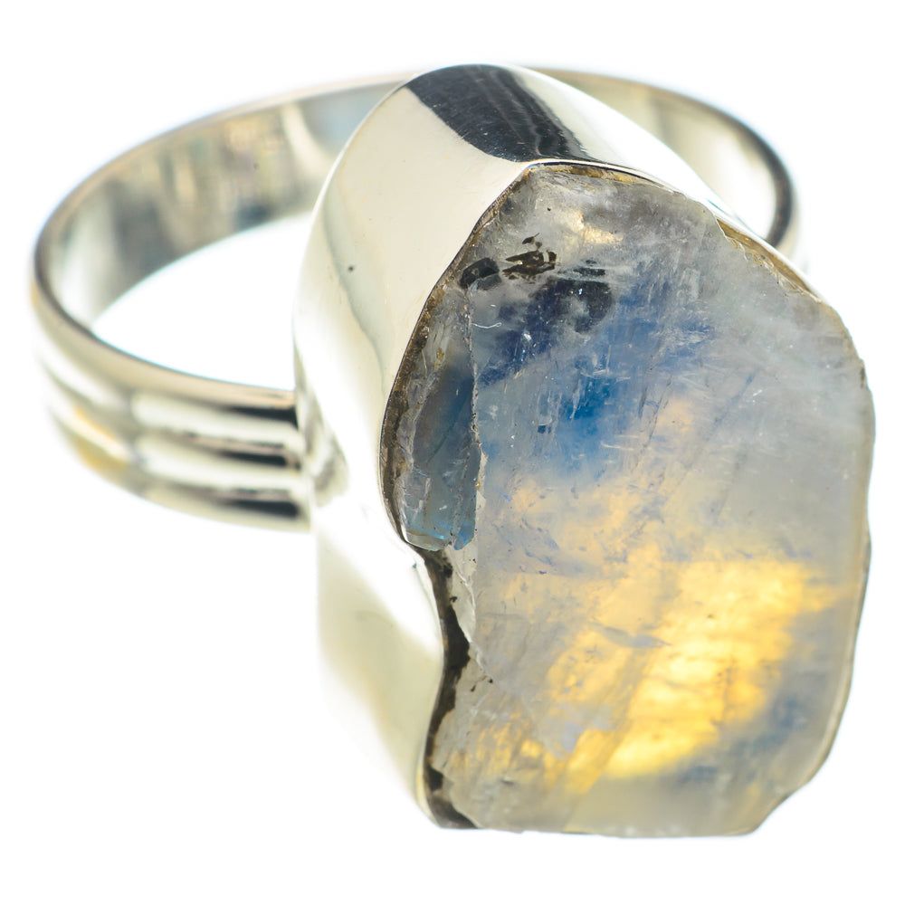 Rainbow Moonstone Rings handcrafted by Anasilvercos - RING71143