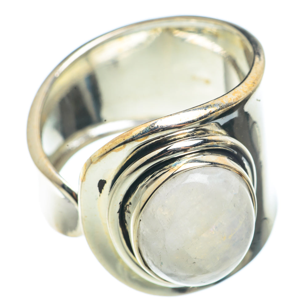 Rainbow Moonstone Rings handcrafted by Anasilvercos - RING71146