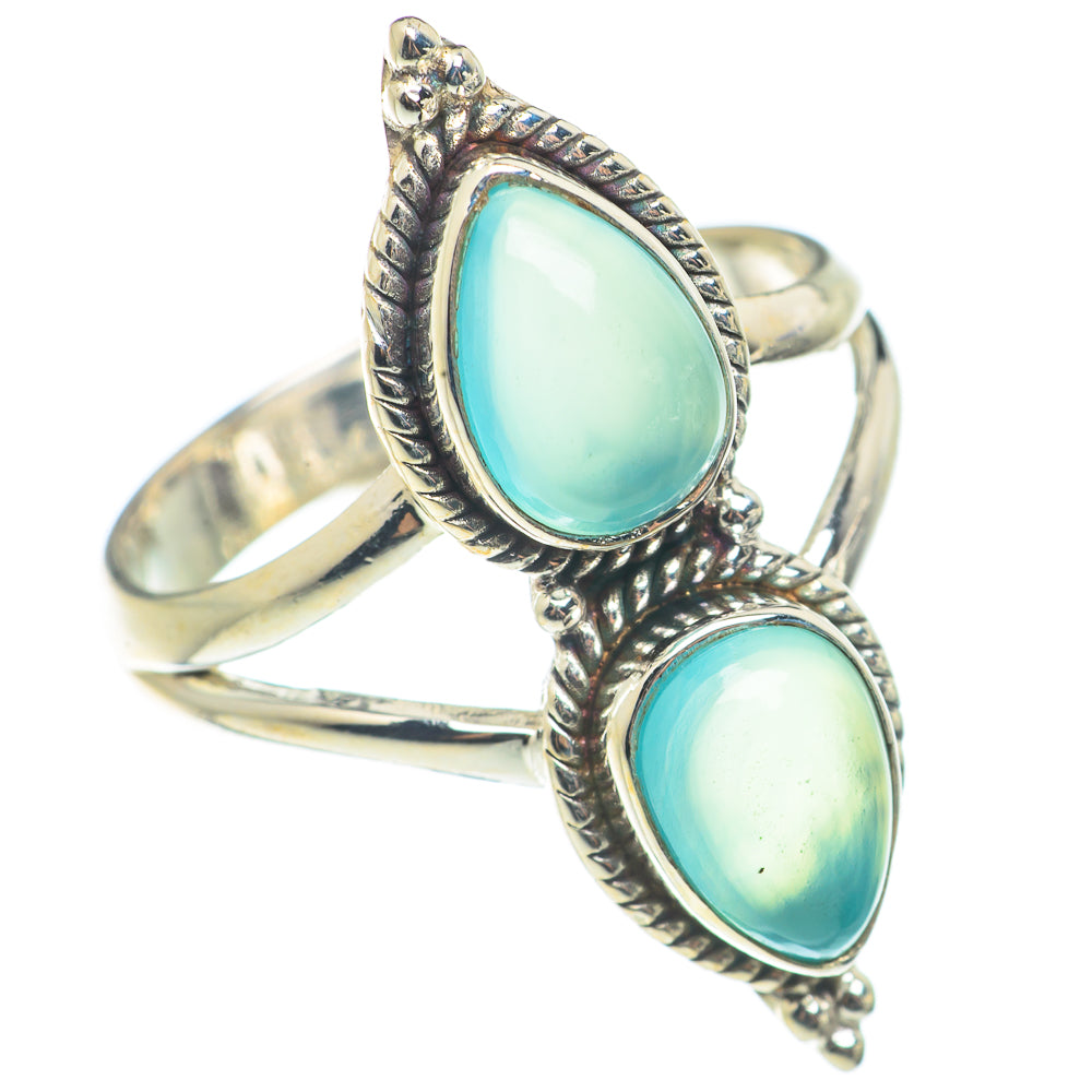 Aqua Chalcedony Rings handcrafted by Anasilvercos - RING71151