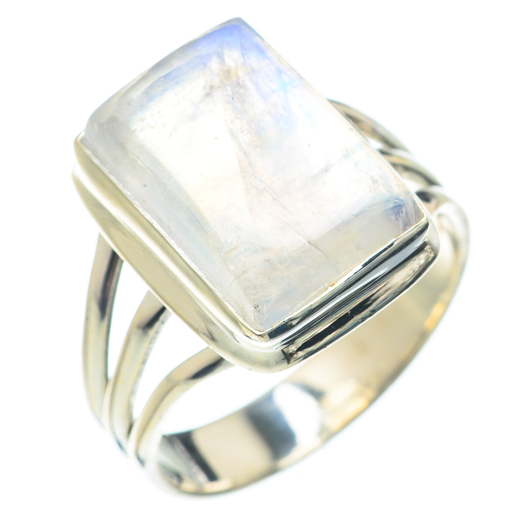 Rainbow Moonstone Rings handcrafted by Anasilvercos - RING71177