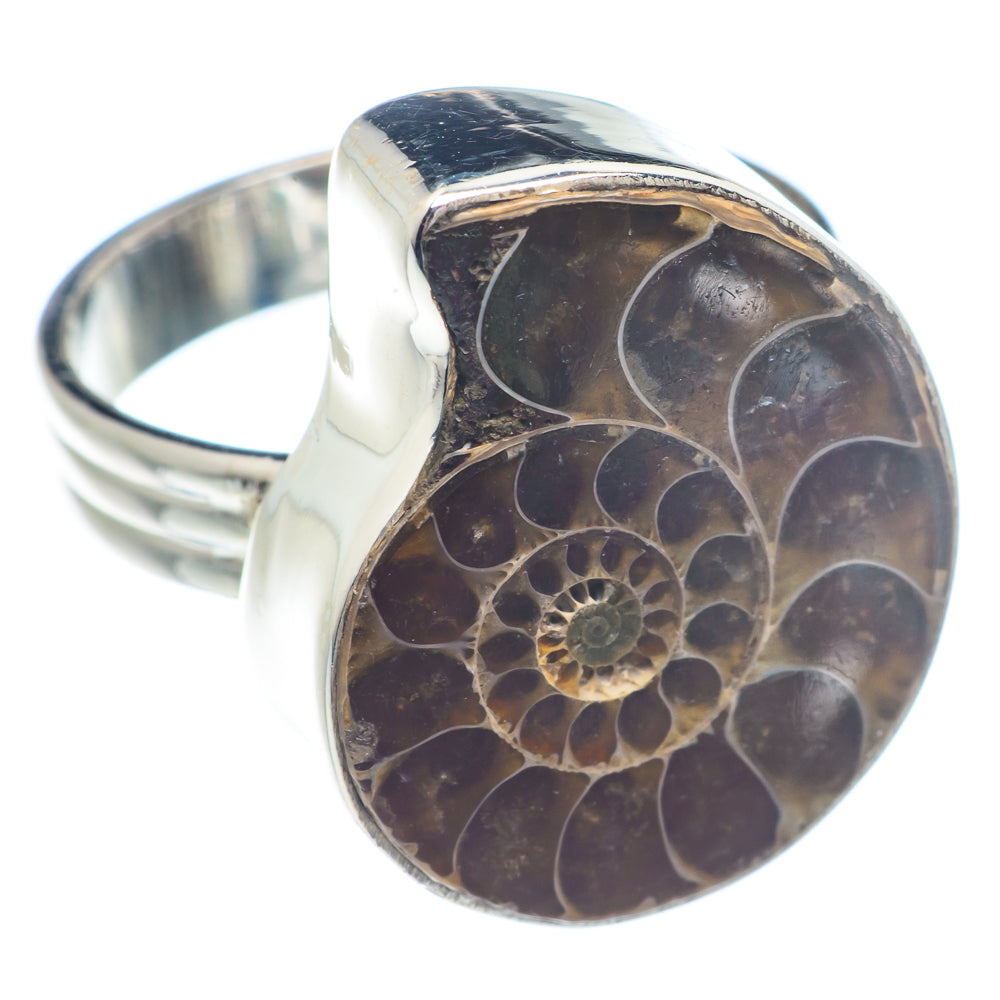 Ammonite Fossil Rings handcrafted by Anasilvercos - RING71198