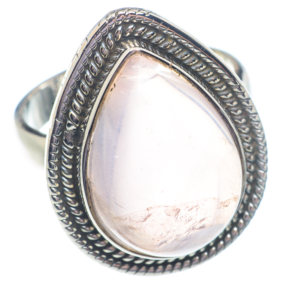 Rose Quartz Rings handcrafted by Anasilvercos - RING71204