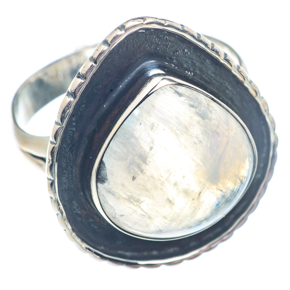 Rainbow Moonstone Rings handcrafted by Anasilvercos - RING71216