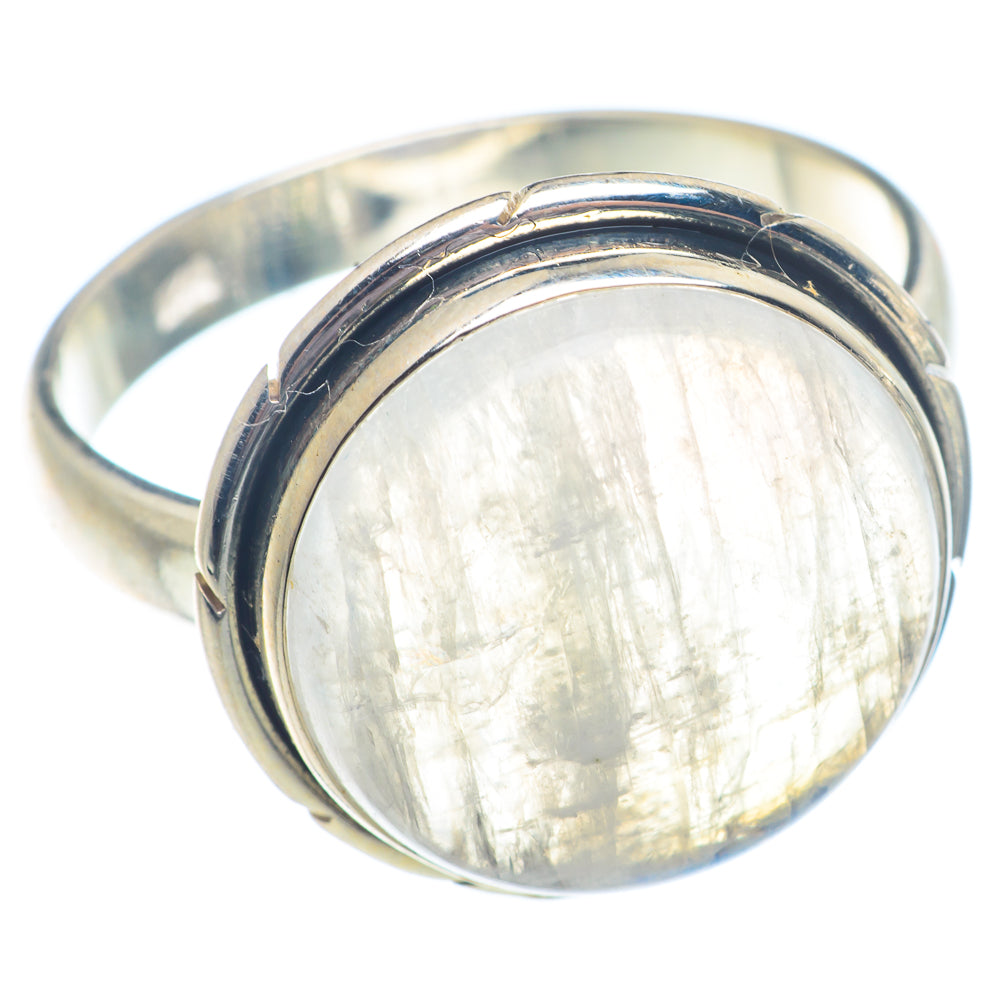 Rainbow Moonstone Rings handcrafted by Anasilvercos - RING71218