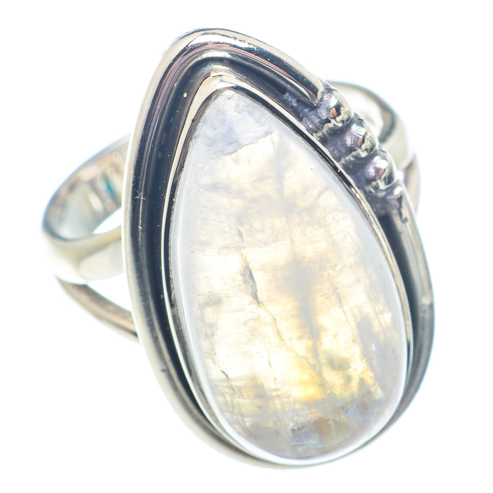 Rainbow Moonstone Rings handcrafted by Anasilvercos - RING71220