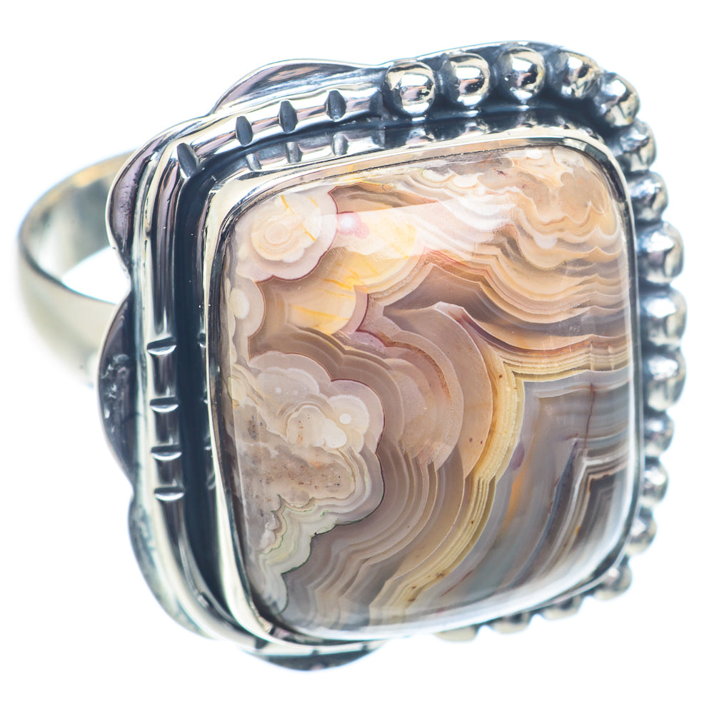 Laguna Lace Agate Rings handcrafted by Anasilvercos - RING71238