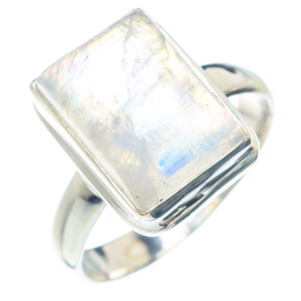 Rainbow Moonstone Rings handcrafted by Anasilvercos - RING71258