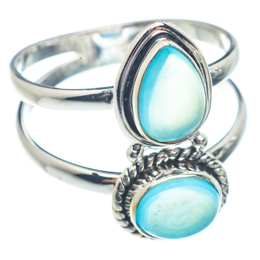 Aqua Chalcedony Rings handcrafted by Anasilvercos - RING71269
