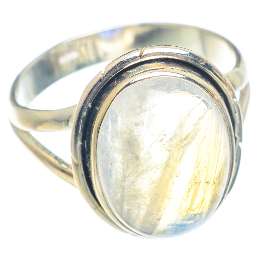 Rainbow Moonstone Rings handcrafted by Anasilvercos - RING71293