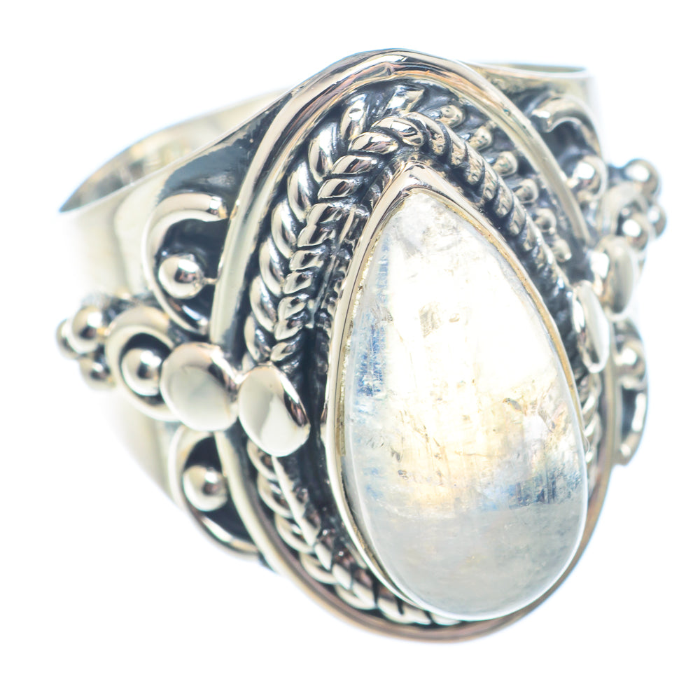 Rainbow Moonstone Rings handcrafted by Anasilvercos - RING71333