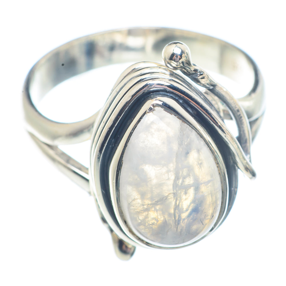 Rainbow Moonstone Rings handcrafted by Anasilvercos - RING71334