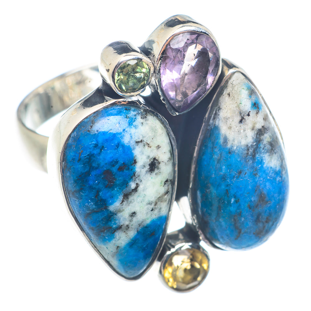 K2 Blue Azurite Rings handcrafted by Anasilvercos - RING71342