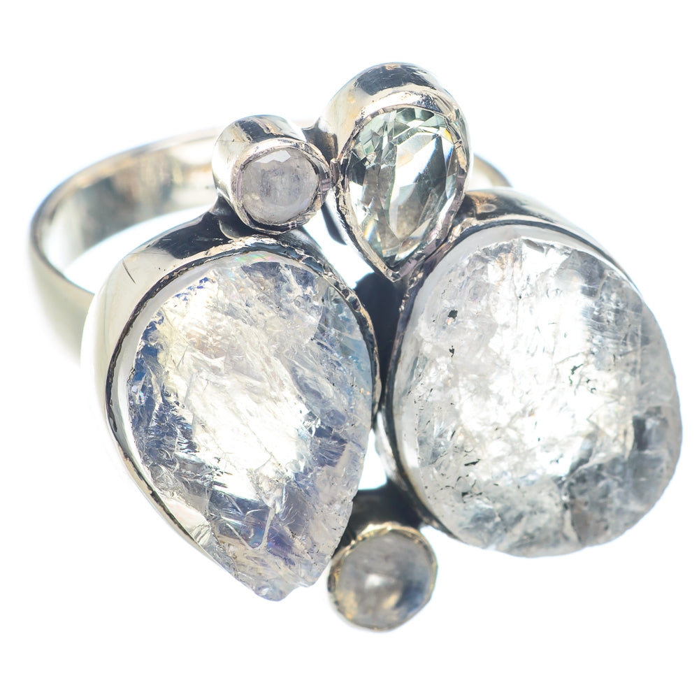 Rainbow Moonstone Rings handcrafted by Anasilvercos - RING71367