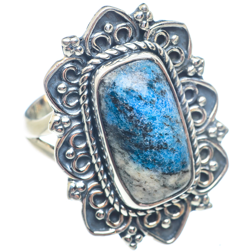 K2 Blue Azurite Rings handcrafted by Anasilvercos - RING71380