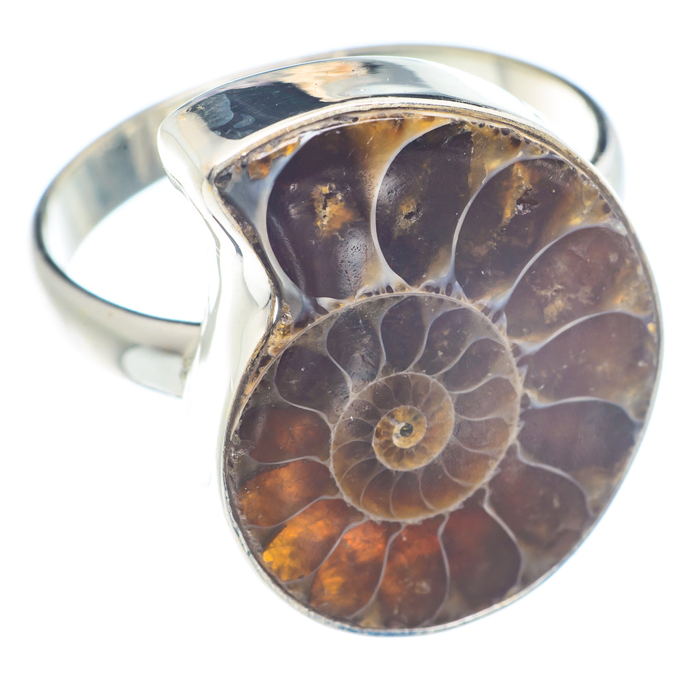 Ammonite Fossil Rings handcrafted by Anasilvercos - RING71388