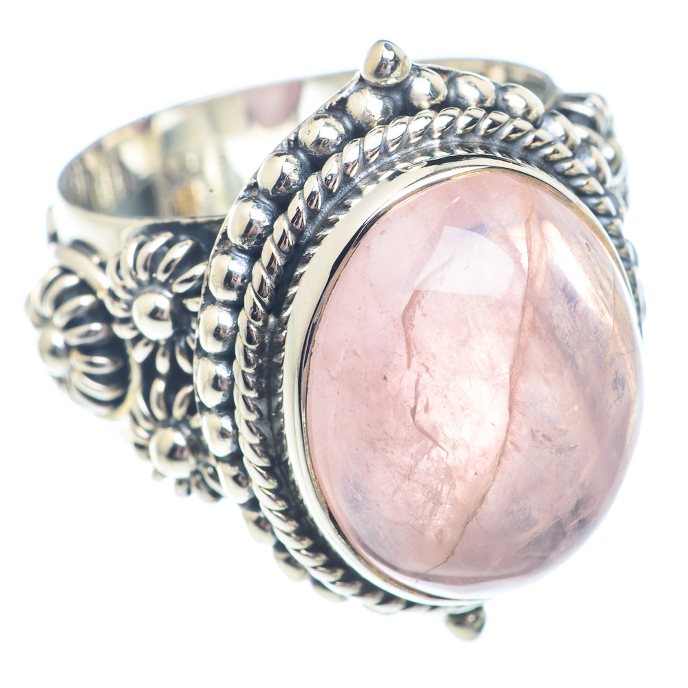 Rose Quartz Rings handcrafted by Anasilvercos - RING71398