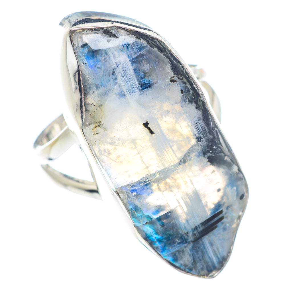 Rainbow Moonstone Rings handcrafted by Anasilvercos - RING71410