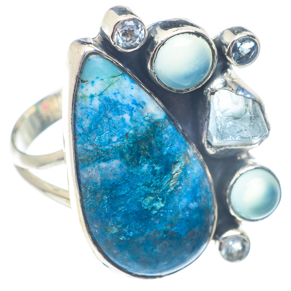 Chrysocolla In Quartz Rings handcrafted by Anasilvercos - RING71426