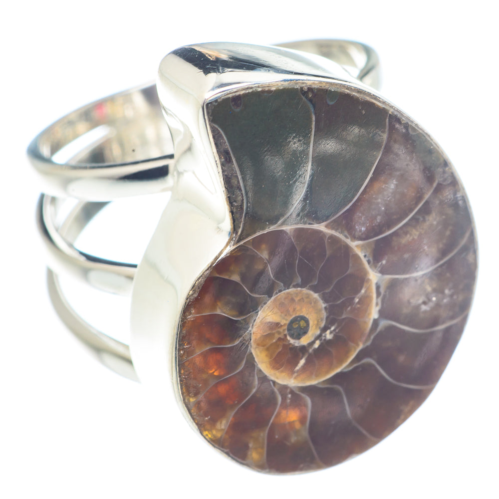 Ammonite Fossil Rings handcrafted by Anasilvercos - RING71431