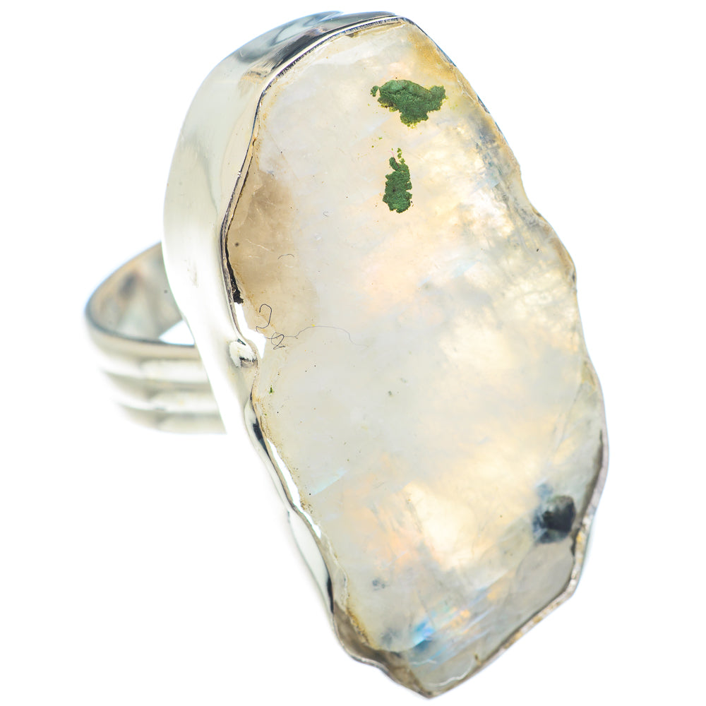 Rainbow Moonstone Rings handcrafted by Anasilvercos - RING71448