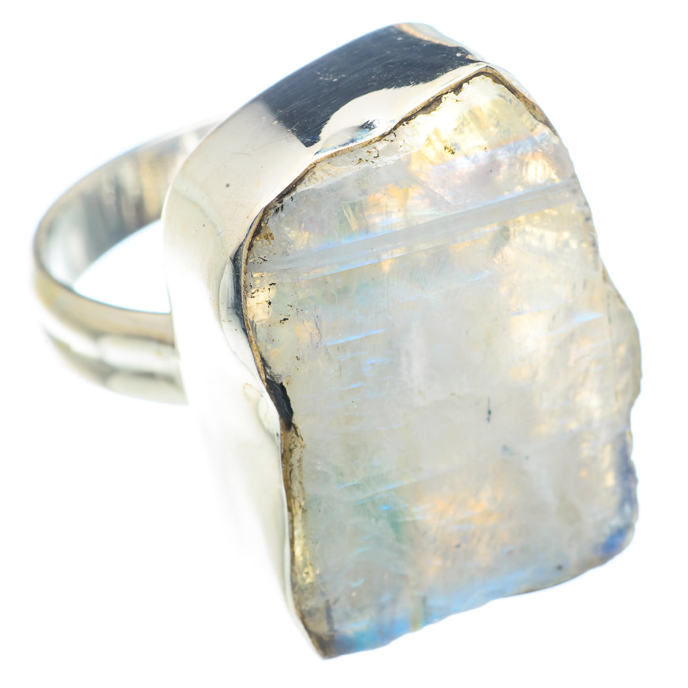 Rainbow Moonstone Rings handcrafted by Anasilvercos - RING71451