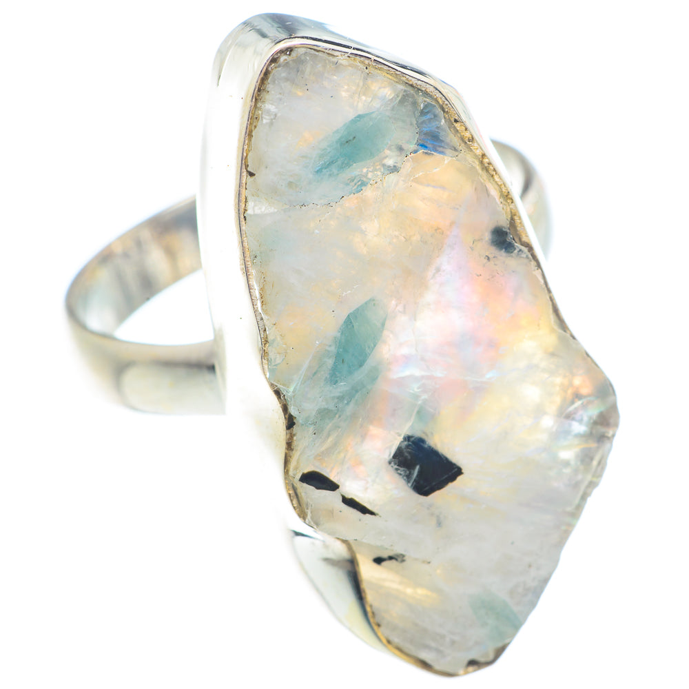 Rainbow Moonstone Rings handcrafted by Anasilvercos - RING71486