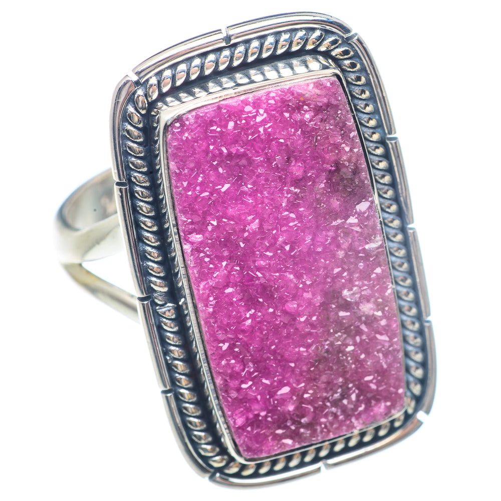 Cobalto Calcite Druzy Rings handcrafted by Anasilvercos - RING71507