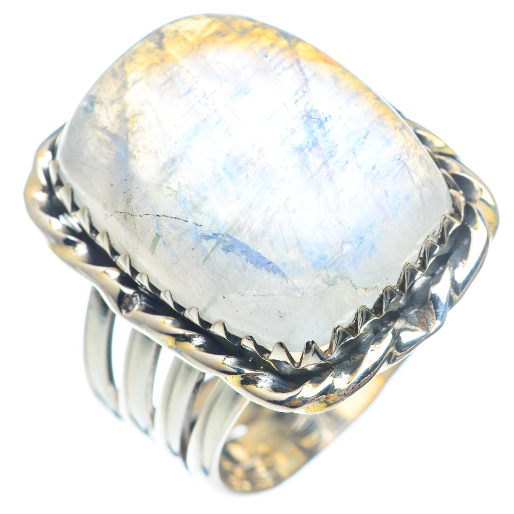 Rainbow Moonstone Rings handcrafted by Anasilvercos - RING71520