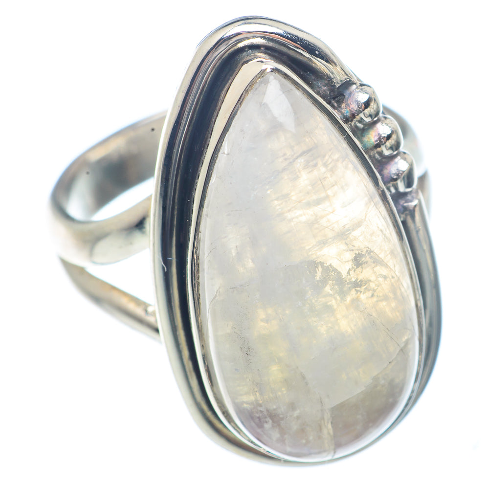 Rainbow Moonstone Rings handcrafted by Anasilvercos - RING71521