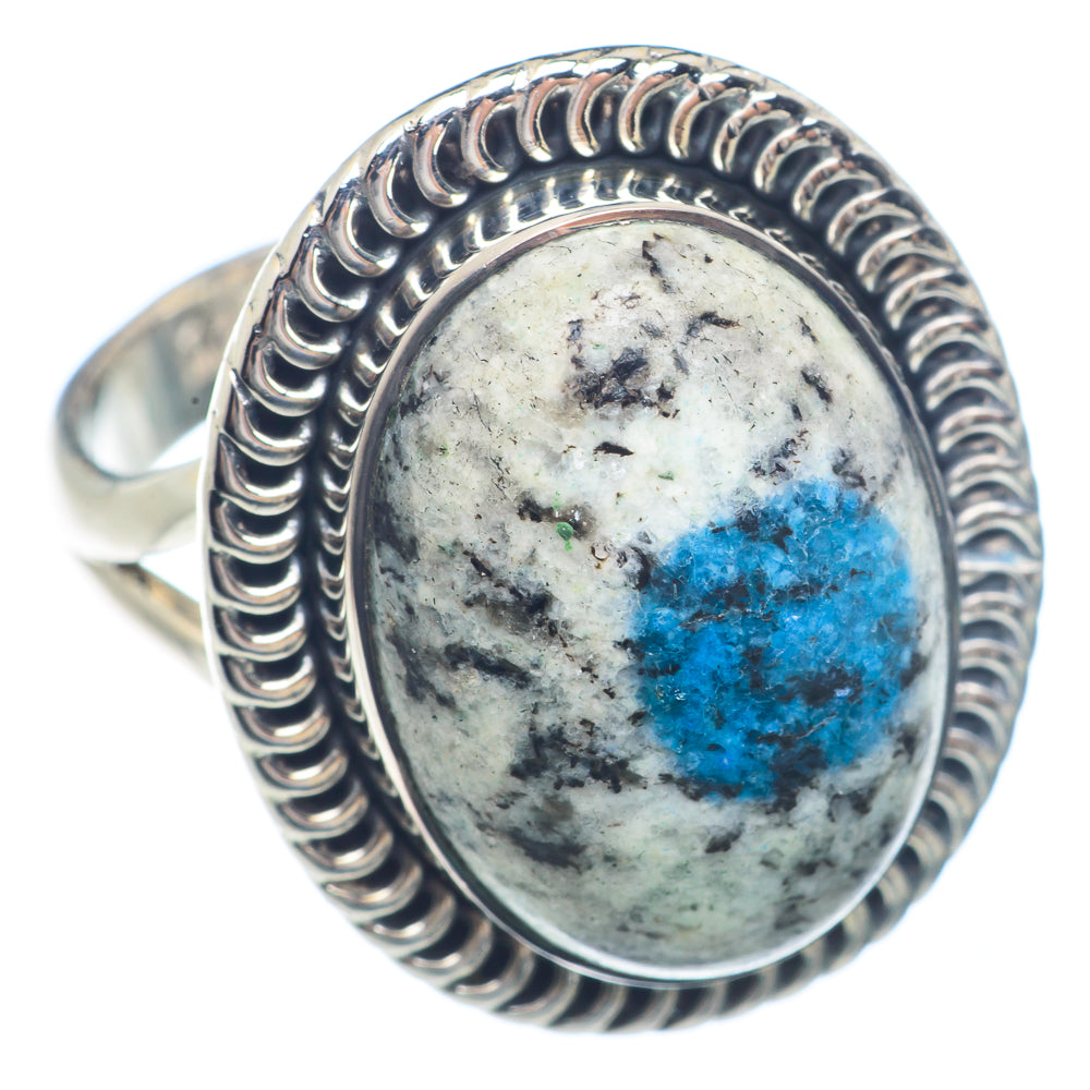 K2 Blue Azurite Rings handcrafted by Anasilvercos - RING71532