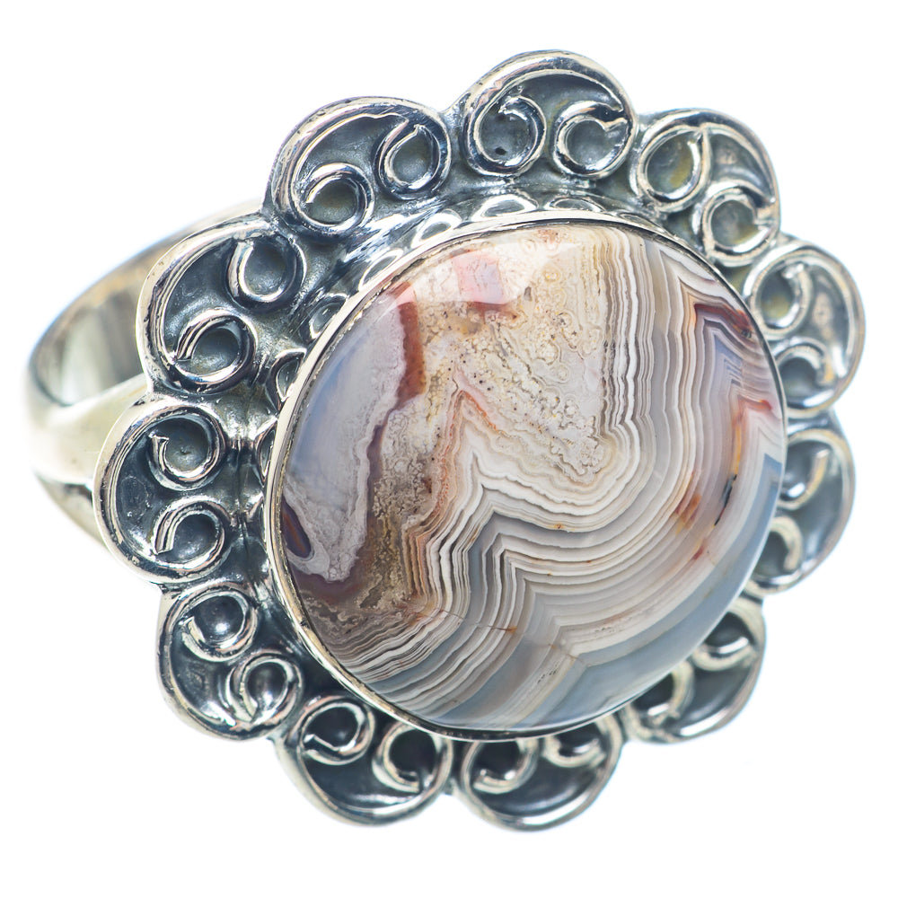 Laguna Lace Agate Rings handcrafted by Anasilvercos - RING71543