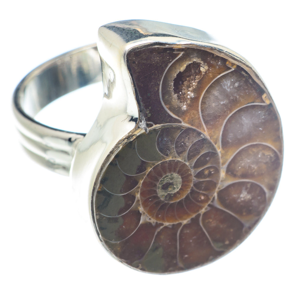 Ammonite Fossil Rings handcrafted by Anasilvercos - RING71547