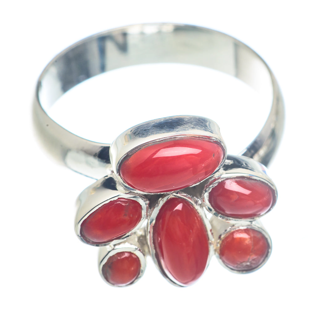 Red Coral Rings handcrafted by Anasilvercos - RING71555