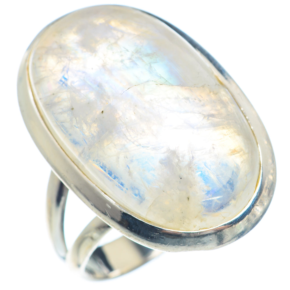 Rainbow Moonstone Rings handcrafted by Anasilvercos - RING71564