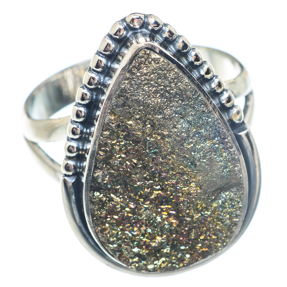 Spectro Pyrite Druzy Rings handcrafted by Anasilvercos - RING71596