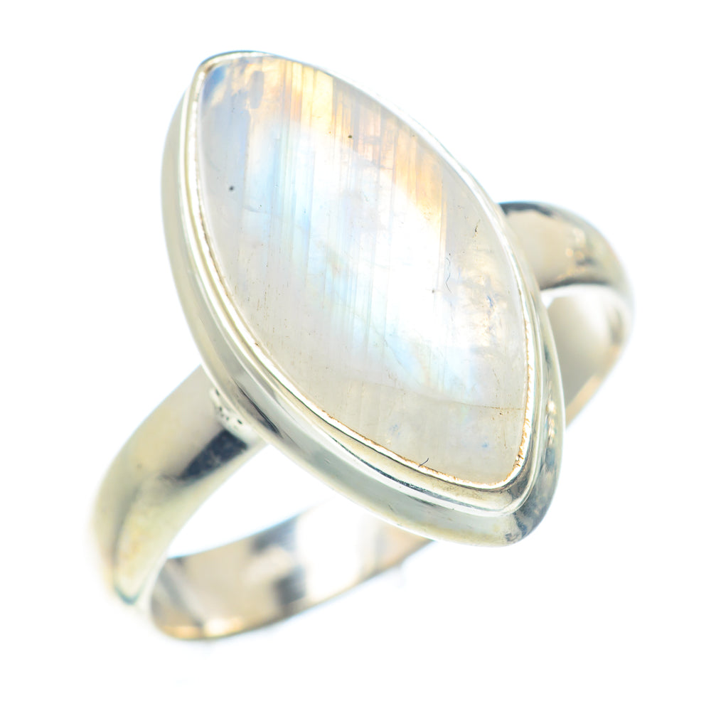 Rainbow Moonstone Rings handcrafted by Anasilvercos - RING71602