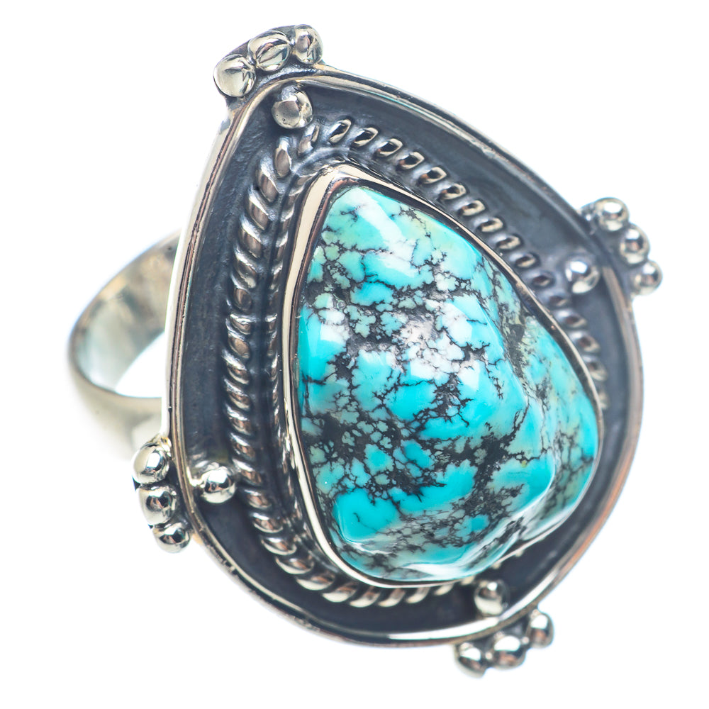 Tibetan Turquoise Rings handcrafted by Anasilvercos - RING71607