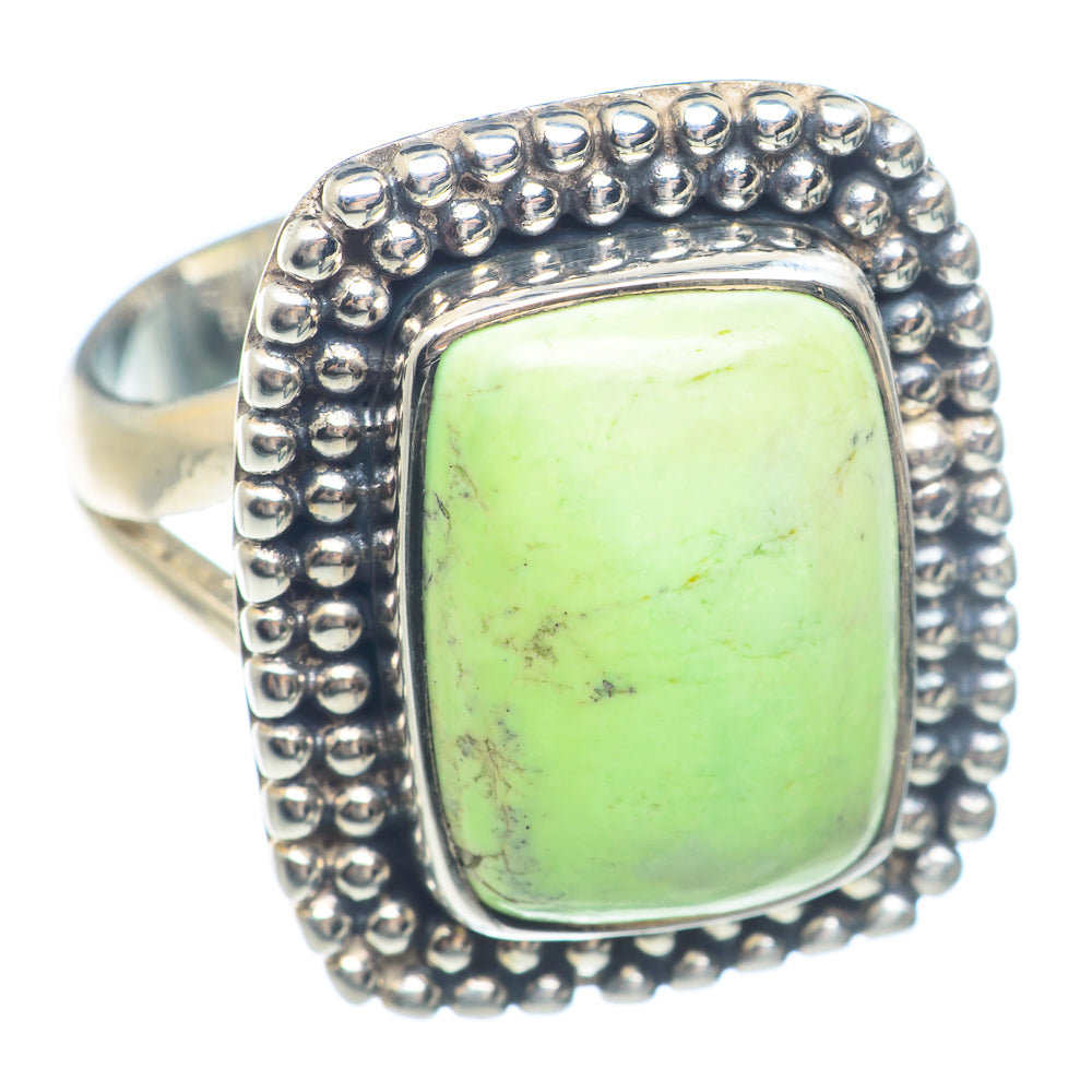 Lemon Chrysoprase Rings handcrafted by Anasilvercos - RING71618