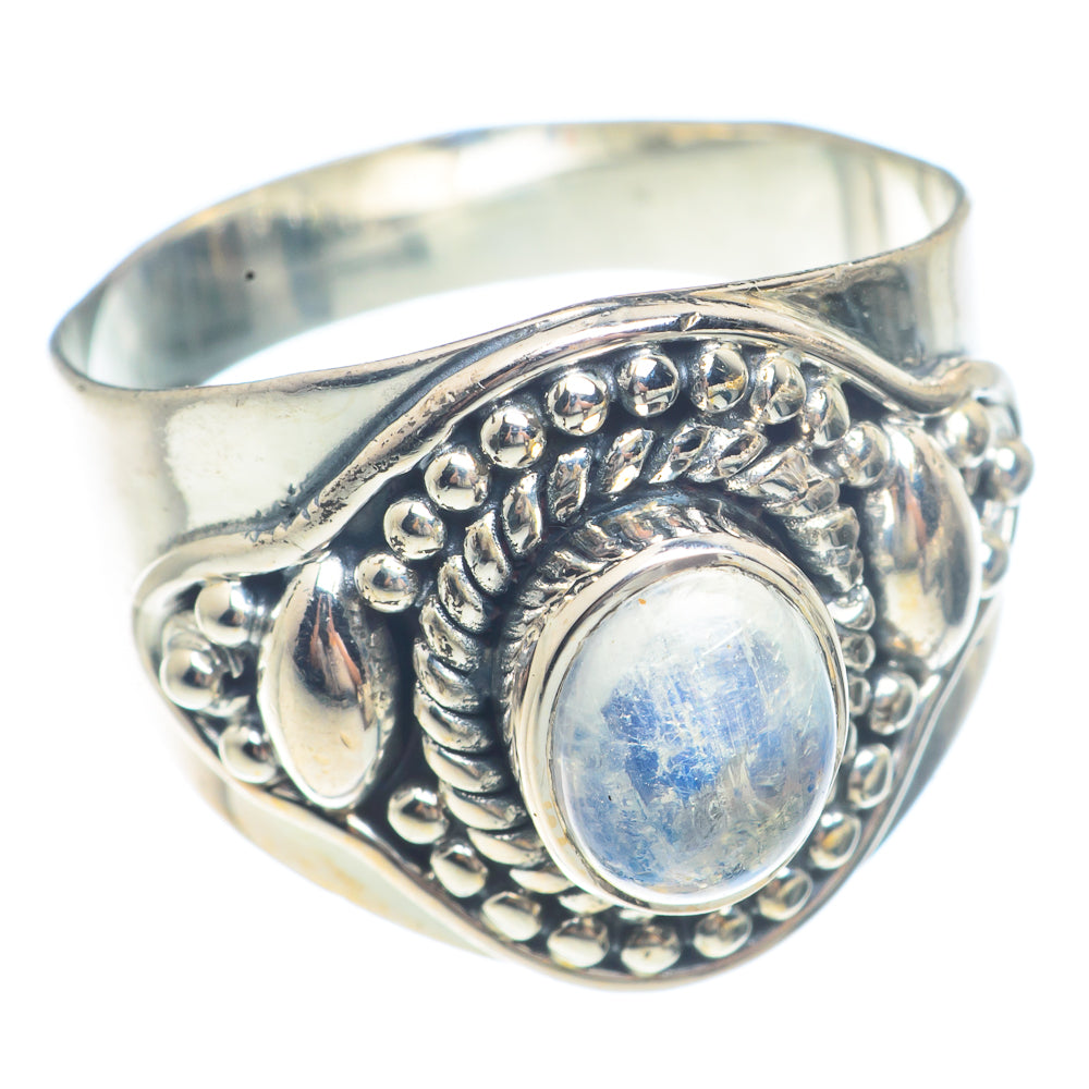 Rainbow Moonstone Rings handcrafted by Anasilvercos - RING71639