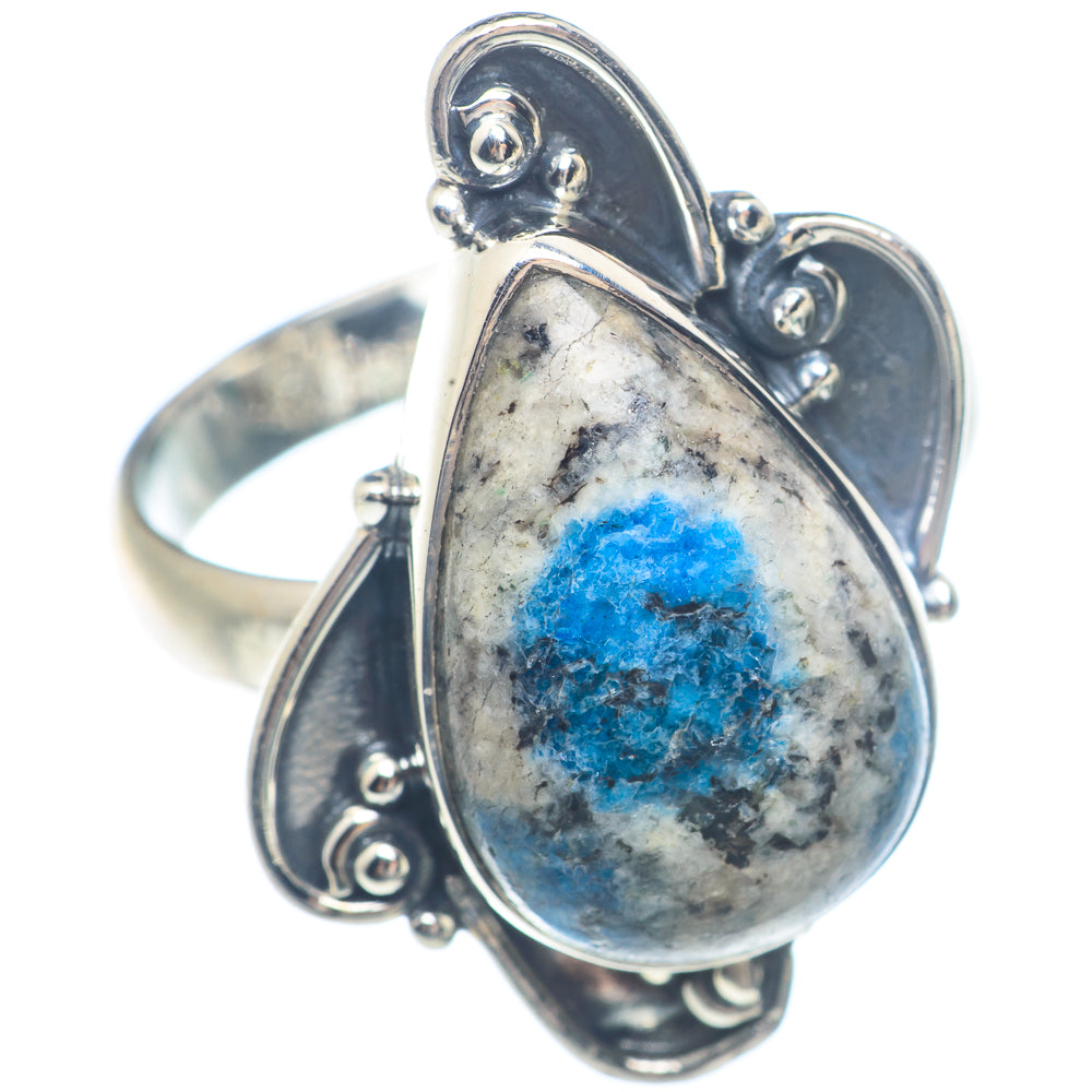 K2 Blue Azurite Rings handcrafted by Anasilvercos - RING71649
