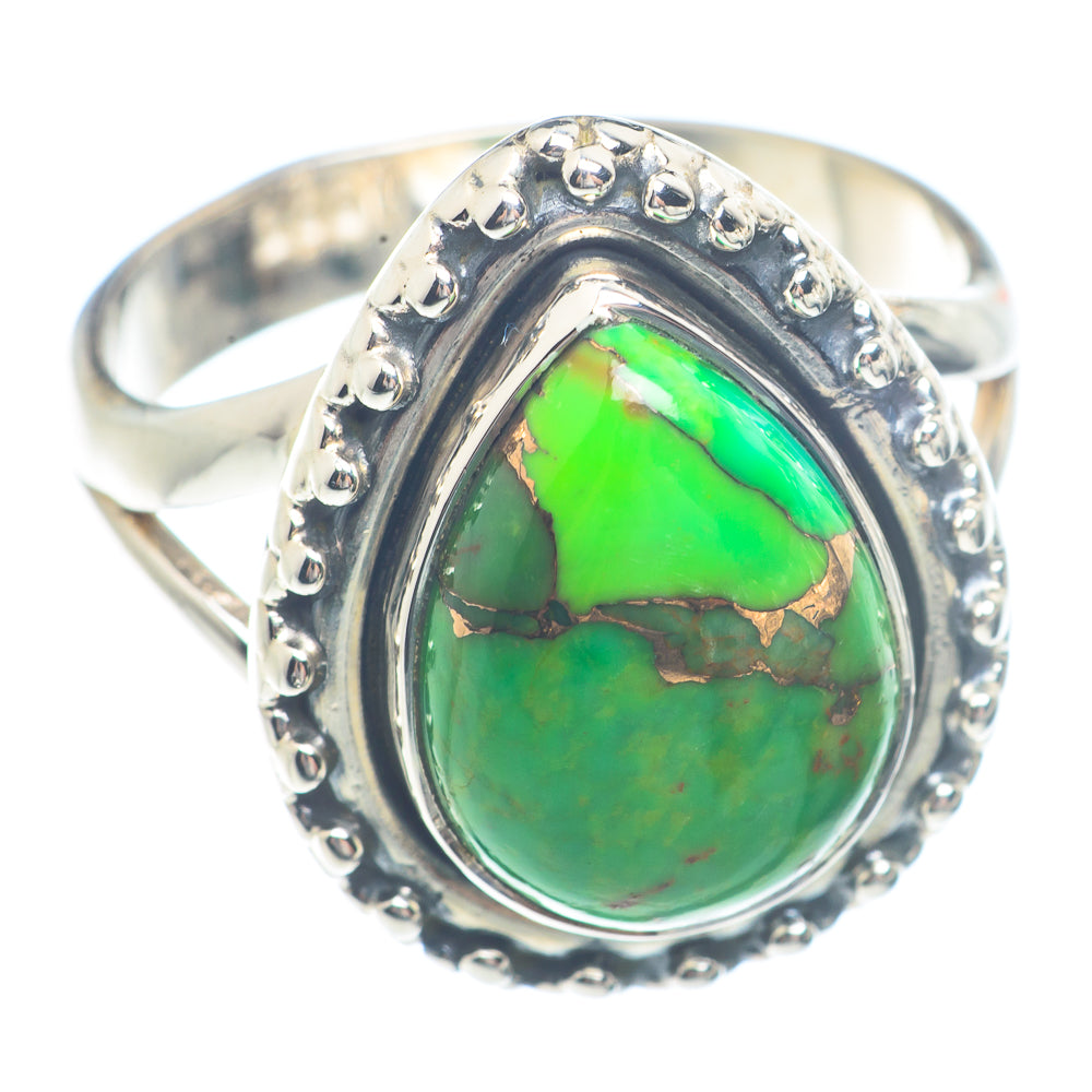 Green Copper Composite Turquoise Rings handcrafted by Anasilvercos - RING71652