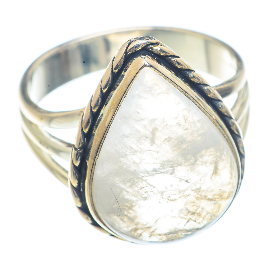 Rainbow Moonstone Rings handcrafted by Anasilvercos - RING71673