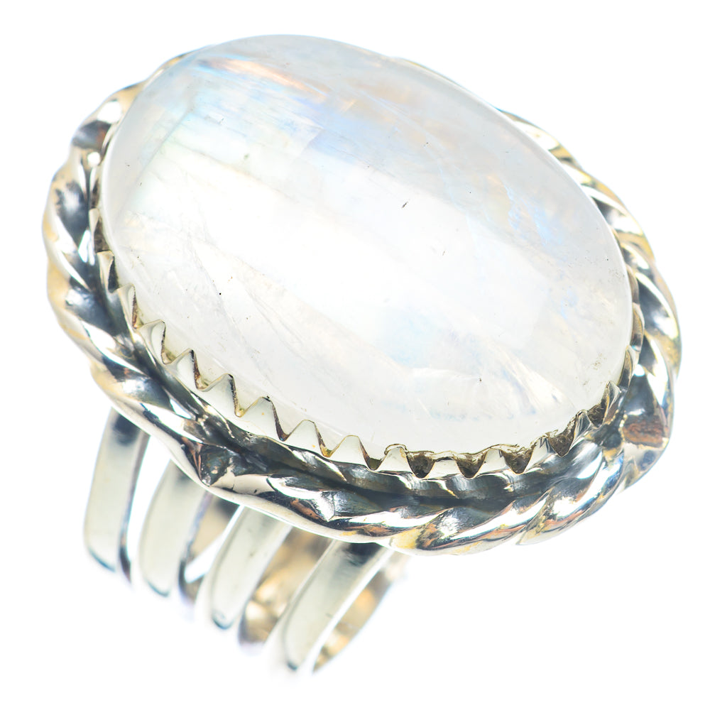 Rainbow Moonstone Rings handcrafted by Anasilvercos - RING71676