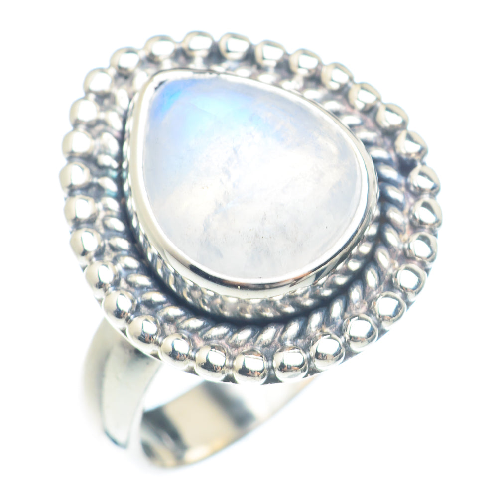 Rainbow Moonstone Rings handcrafted by Anasilvercos - RING71712